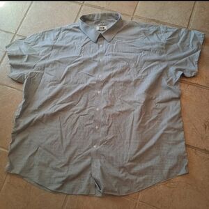 Mens 5X short sleeve micro plaid Shirt Joseph Abboud